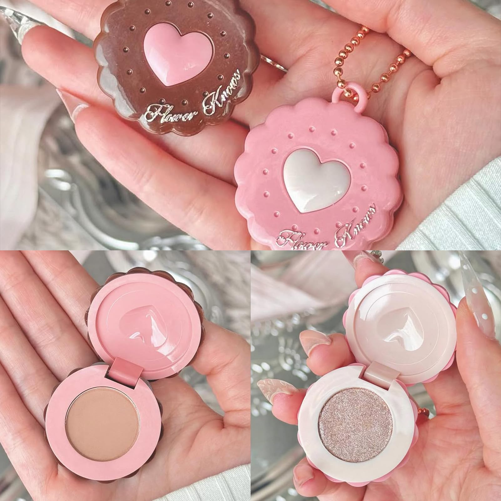 Flower Knows Hand Mirror Pink Seashell for quick on-the-go touch-ups.