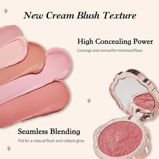 Flower Knows Little Angel Cream Blush packaging inspired by rose windows for vanity charm