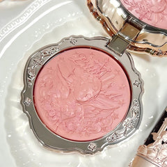 Flower Knows Little Angel Cream Blush swatch showing dewy, natural glow on skin.