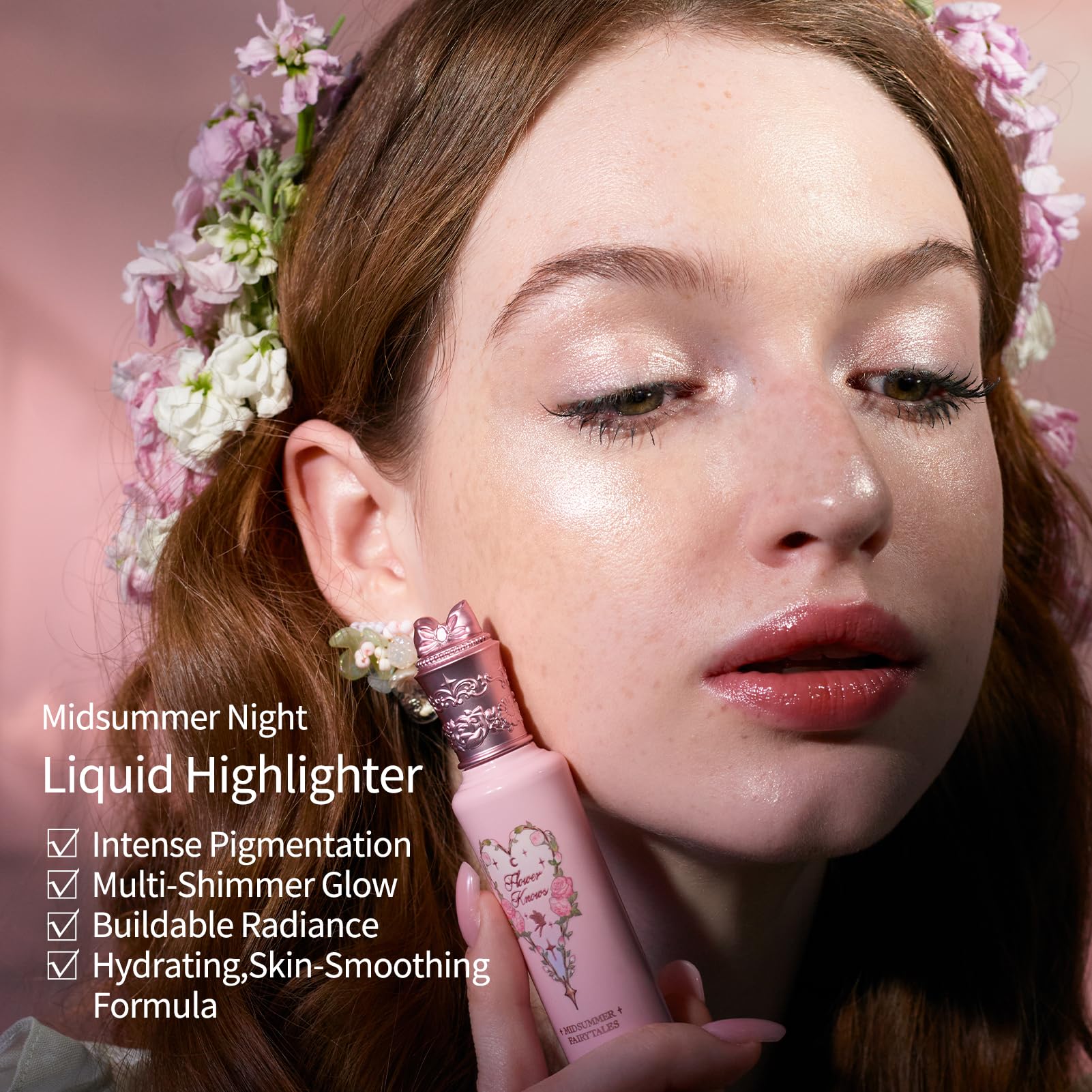 Flower Knows Midsummer pink-lilac-mint swatch reveals vibrant shade blend