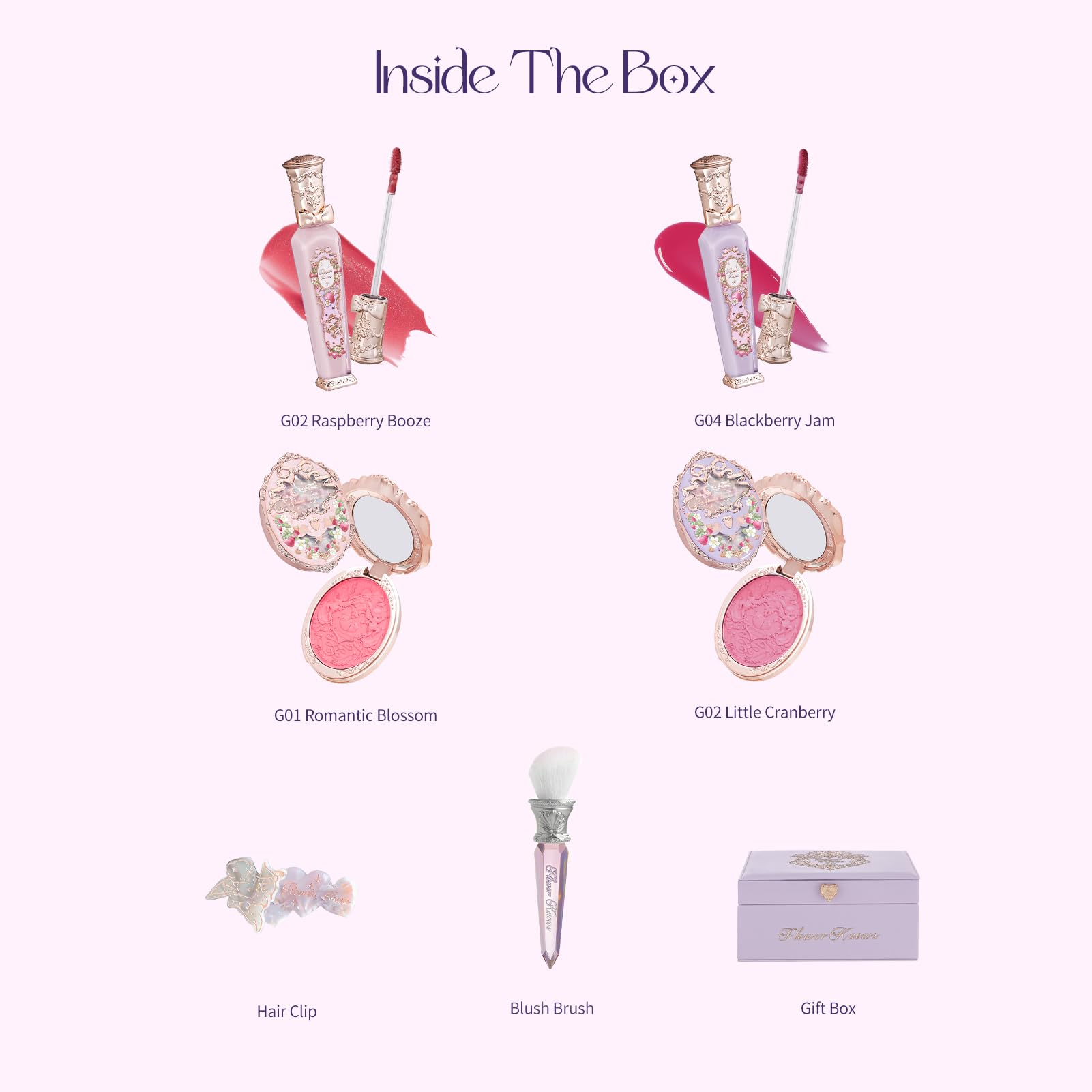 Flower Knows raspberry-booze lip gloss gleams, delivering shiny lips and a sweet, fruity scent.