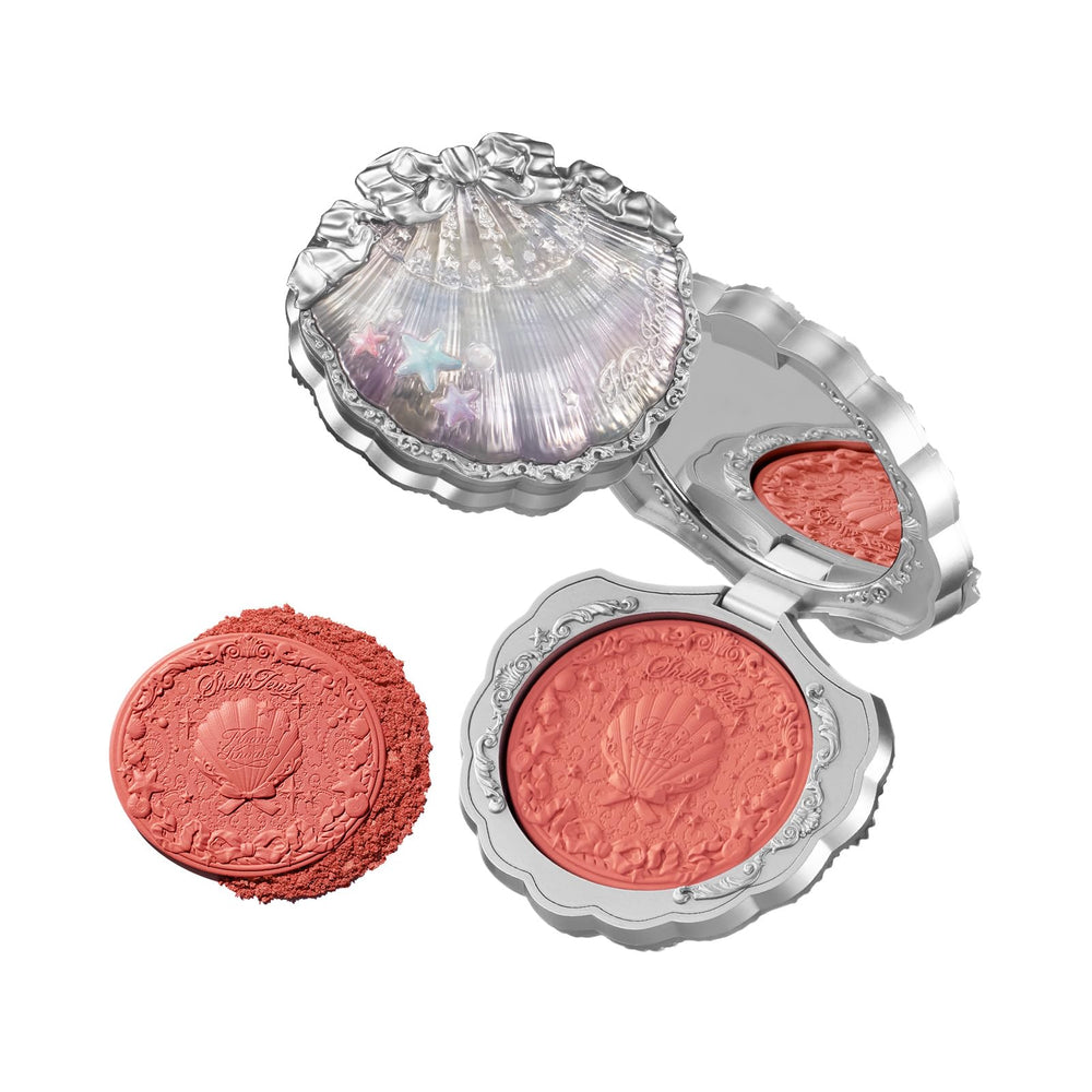Flower Knows Shells Jewel compact with seashell design for on-the-go elegance