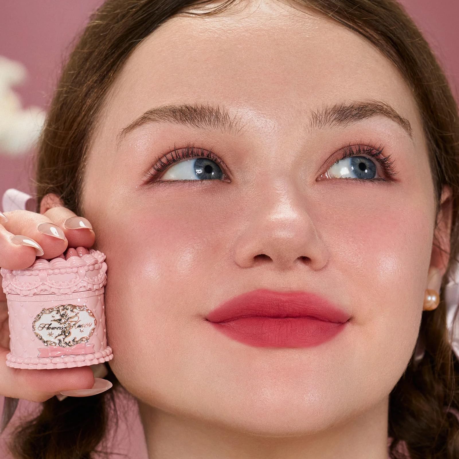 Packaging detail of Flower Knows lip cream highlights vegan formula