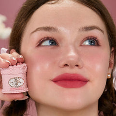 Packaging detail of Flower Knows lip cream highlights vegan formula