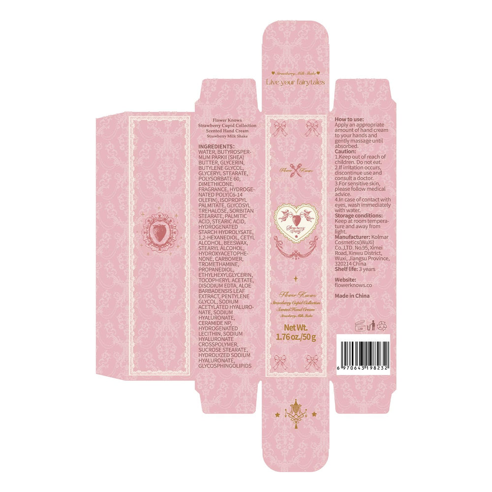 Flower Knows Strawberry Cupid design inspired by French patisserie aesthetics