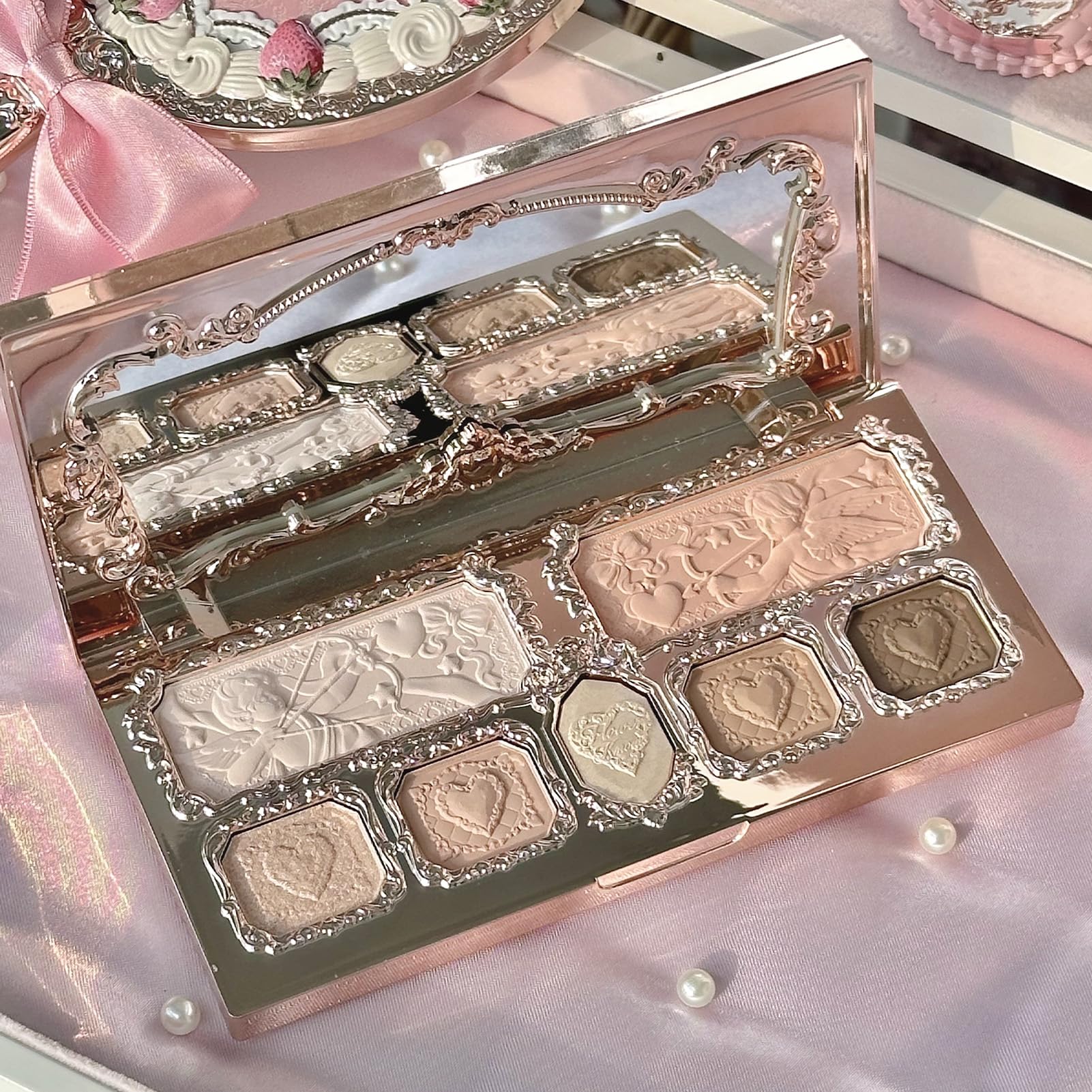 Honey Canelé shade in Flower Knows Strawberry Cupid Palette offers earthy neutrals for soft glam
