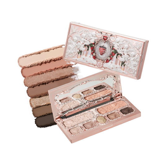 Flower Knows Strawberry Cupid Palette cover shows ornate design for premium makeup ritual
