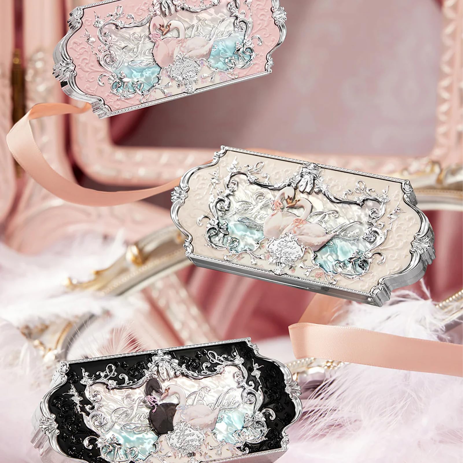 Flower Knows Swan Ballet palette pigment burst for bold color in a compact palette.