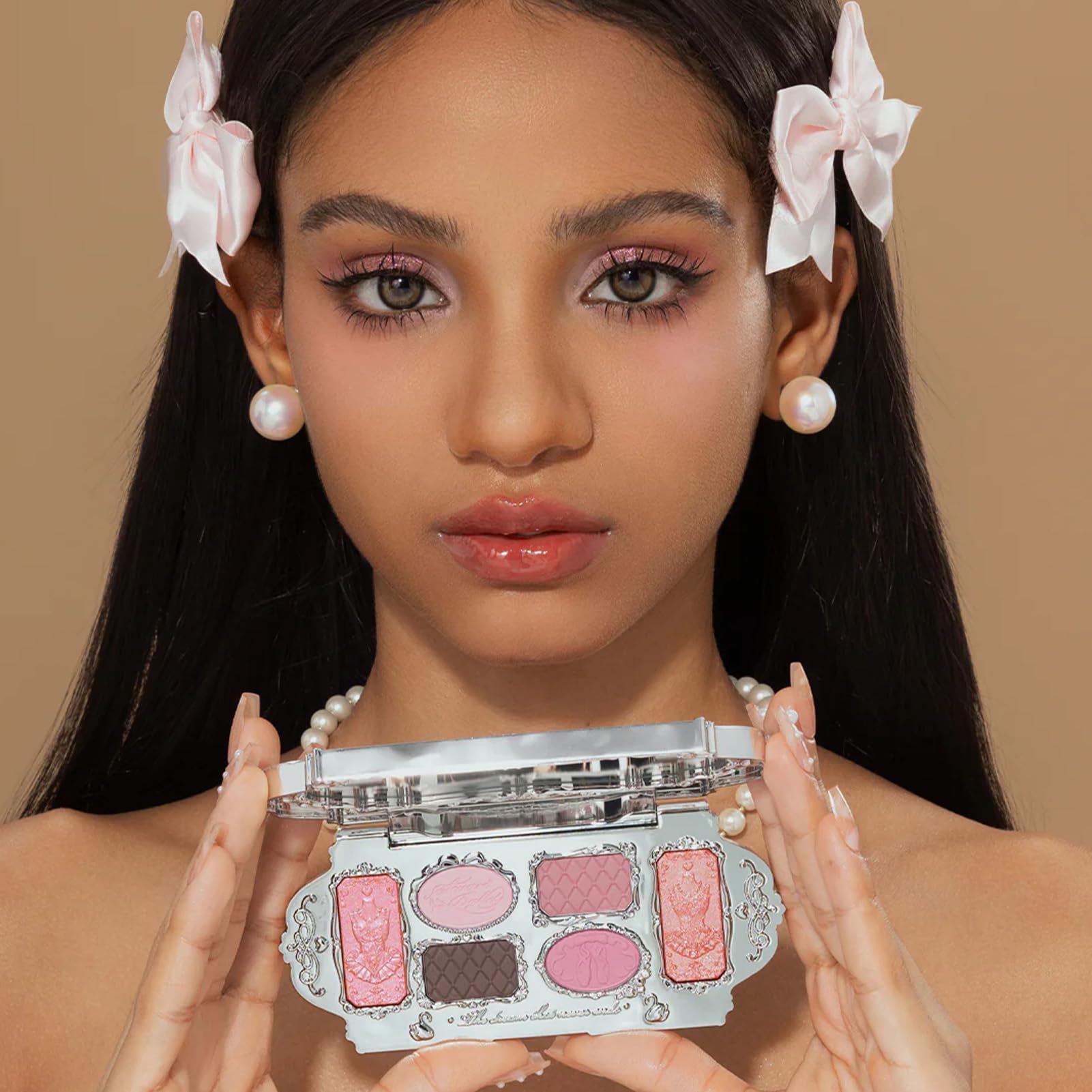 Flower Knows Swan Ballet shimmer shades add luminous highlight and drama.