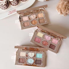 Flower Knows Sweetie Bear shimmer shades close-up catch light with a soft glow.