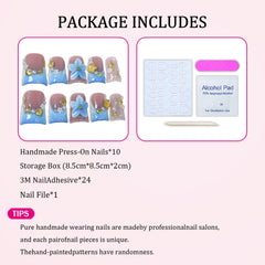 Flower Press on Nails starfish detail provides playful charm with a beachy vibe.