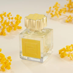 Flower Scents Mimosa Glow packaging showcases gift-ready presentation.