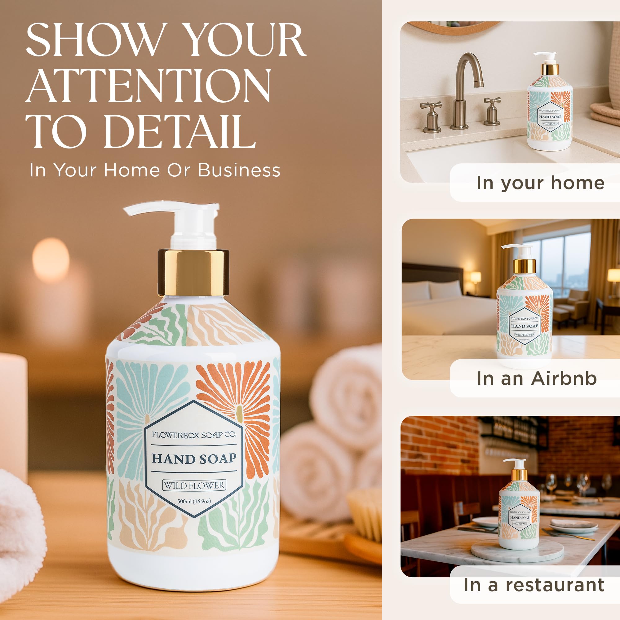FlowerBox Honeysuckle scented hand soap offers gentle cleansing and aroma