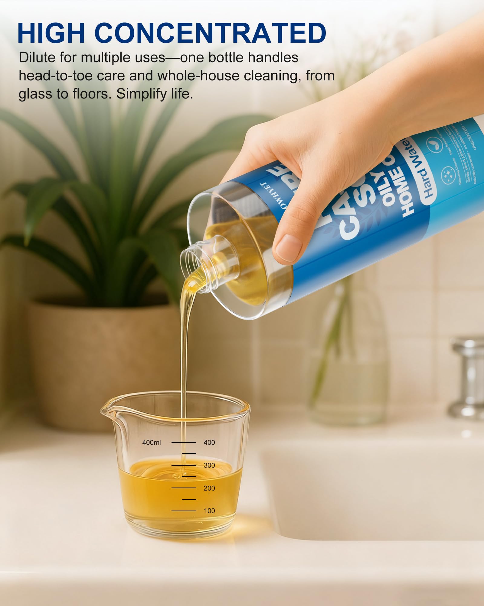 FLOWHYET Castile Soap cleaning setup shows versatile household use.