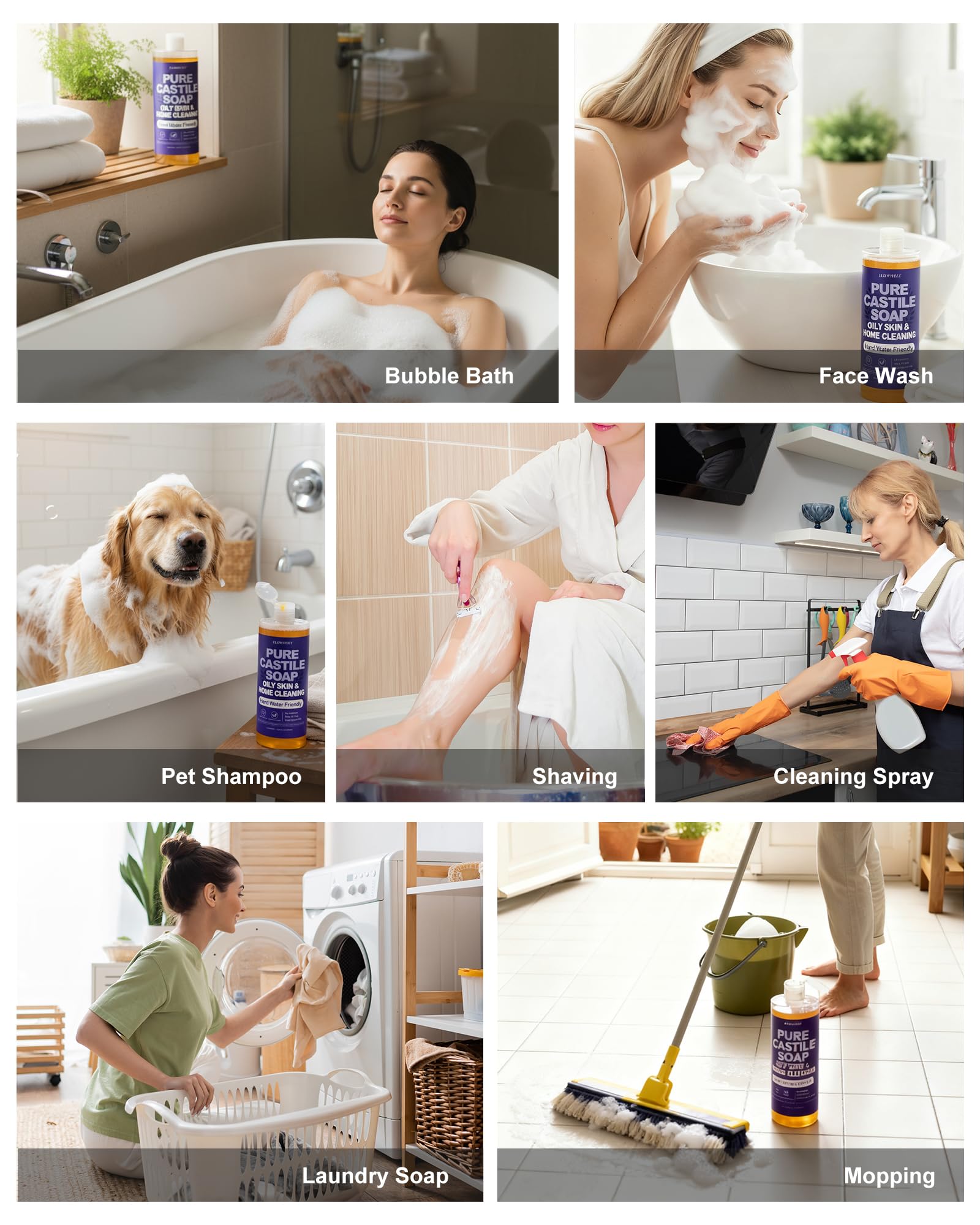 FLOWHYET lavender castile soap hand soap suitable for sensitive skin.