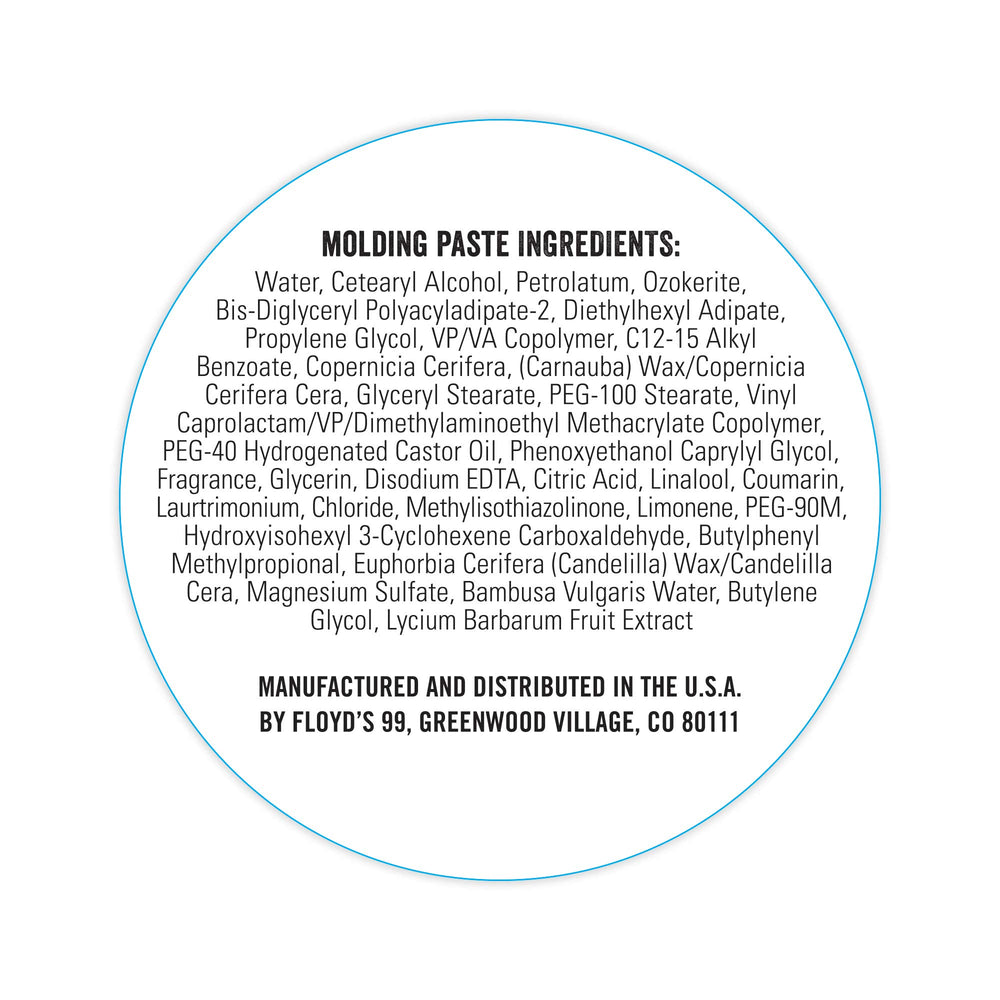 Floyd's 99 paste works for all hair types with effortless texture.