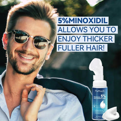FluMisch minoxidil foam applied twice daily for growth potential.