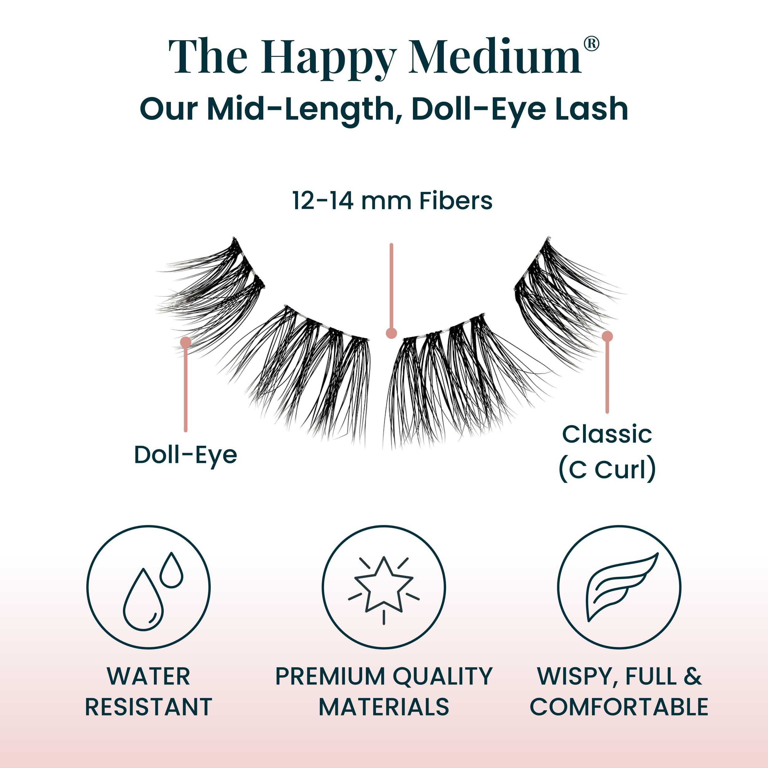 FlutterHabit The Happy Medium lashes natural-look on-eye demonstrates a salon vibe.