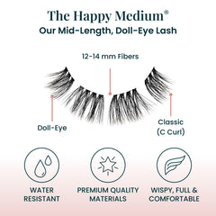 FlutterHabit The Happy Medium lashes natural-look on-eye demonstrates a salon vibe.