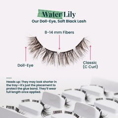 FlutterHabit STICKtionary Water Lilly natural-look lashes create a soft, everyday enhancement.