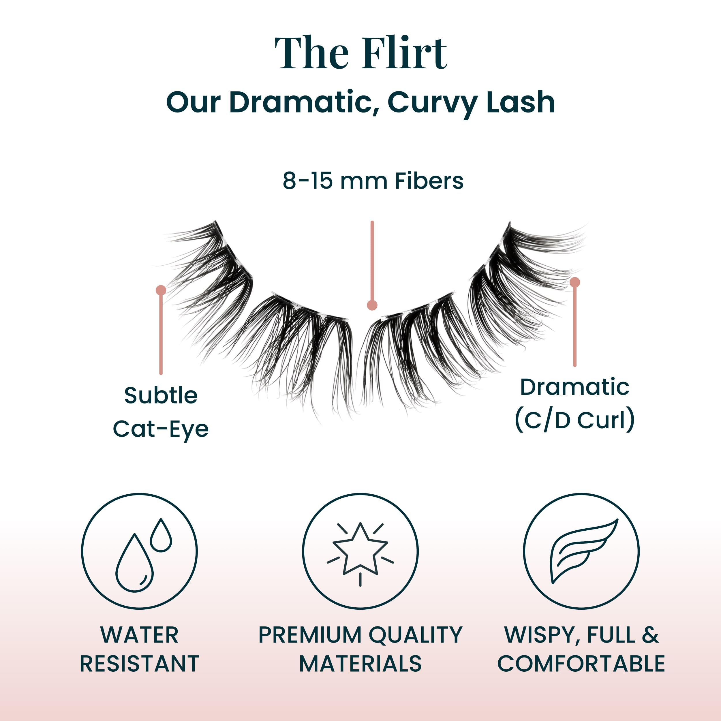 FlutterHabit The Flirt lashes lightweight-material close-up highlights comfortable feather-light fit.