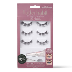 FlutterHabit Wink Starter Kit packaging showing contents for at-home lash extensions.