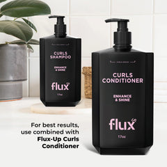 Flux Up Curly Hair Shampoo daily-use ritual promotes manageable, defined waves.