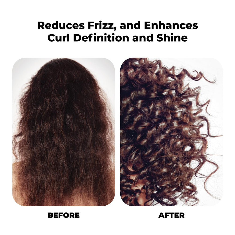 Flux Up Curly Hair Shampoo natural ingredients visual emphasizes coconut oil and shea benefits.