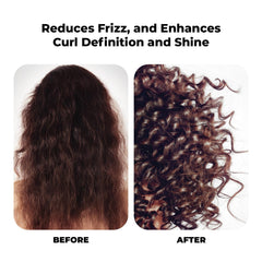 Flux Up Curly Hair Shampoo natural ingredients visual emphasizes coconut oil and shea benefits.