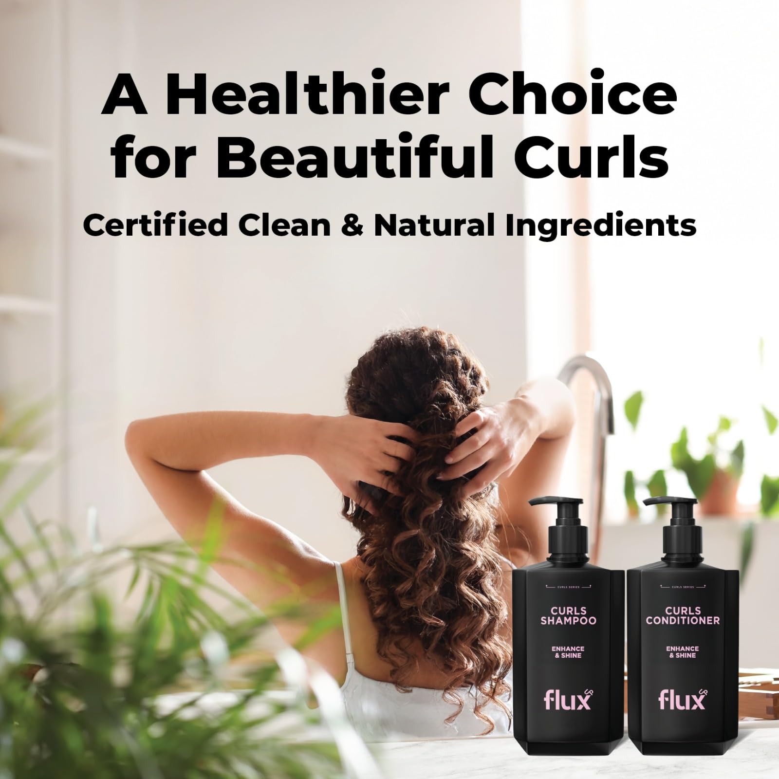 Flux Up Curly set flatlay packaging and product lineup