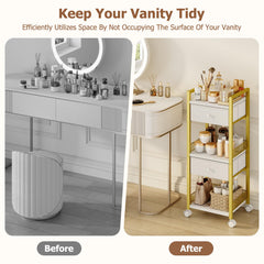 Flycity nail polish display on cart facilitates easy selection and visibility.