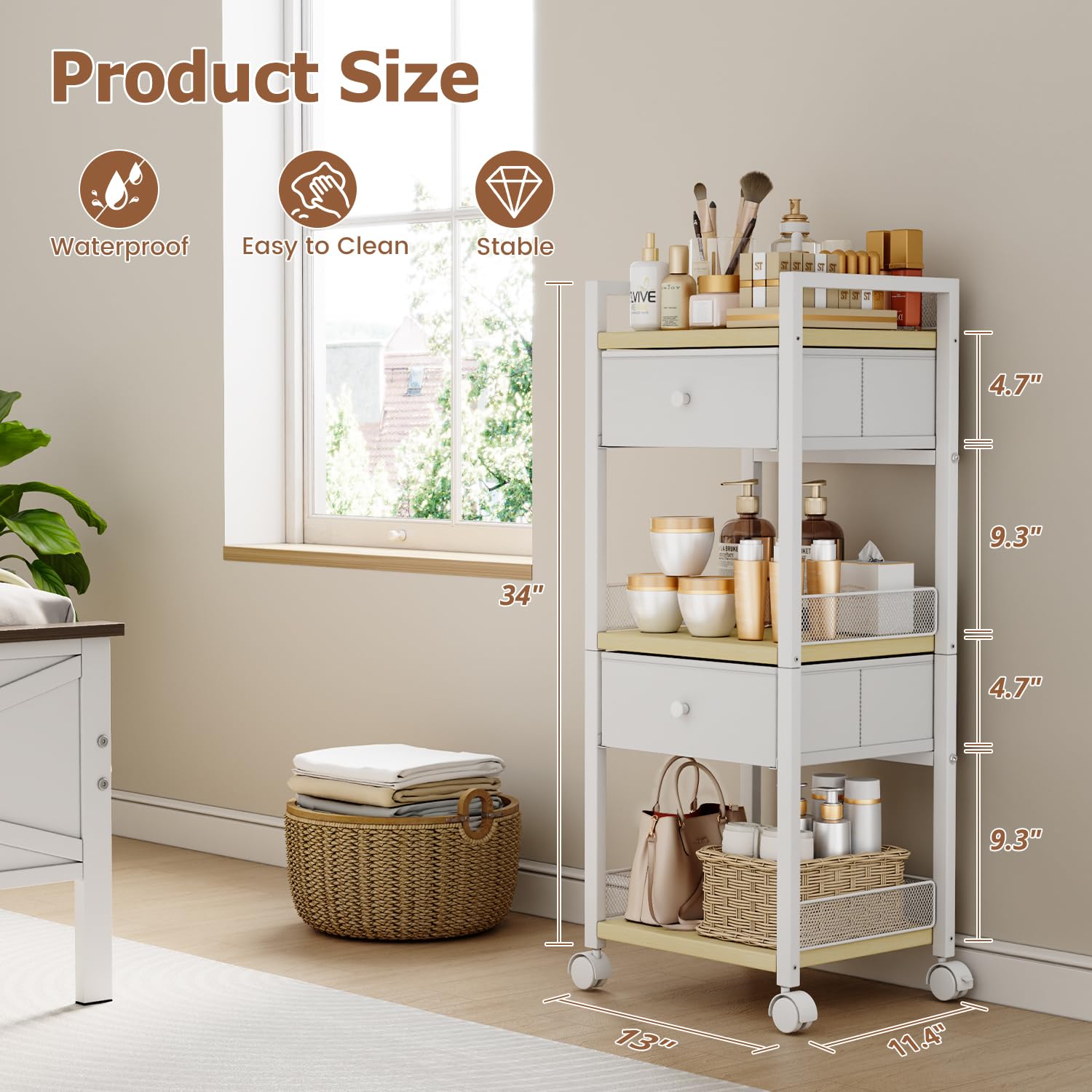 Flycity reinforced-frame-carbon-steel provides sturdy support for bottles and jars.