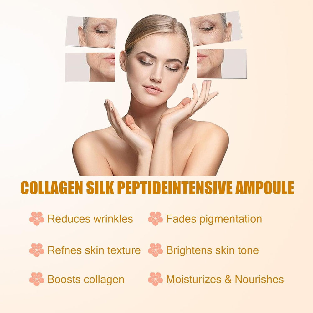 Ingredients focus image hints at hydrolyzed collagen and silk peptide presence