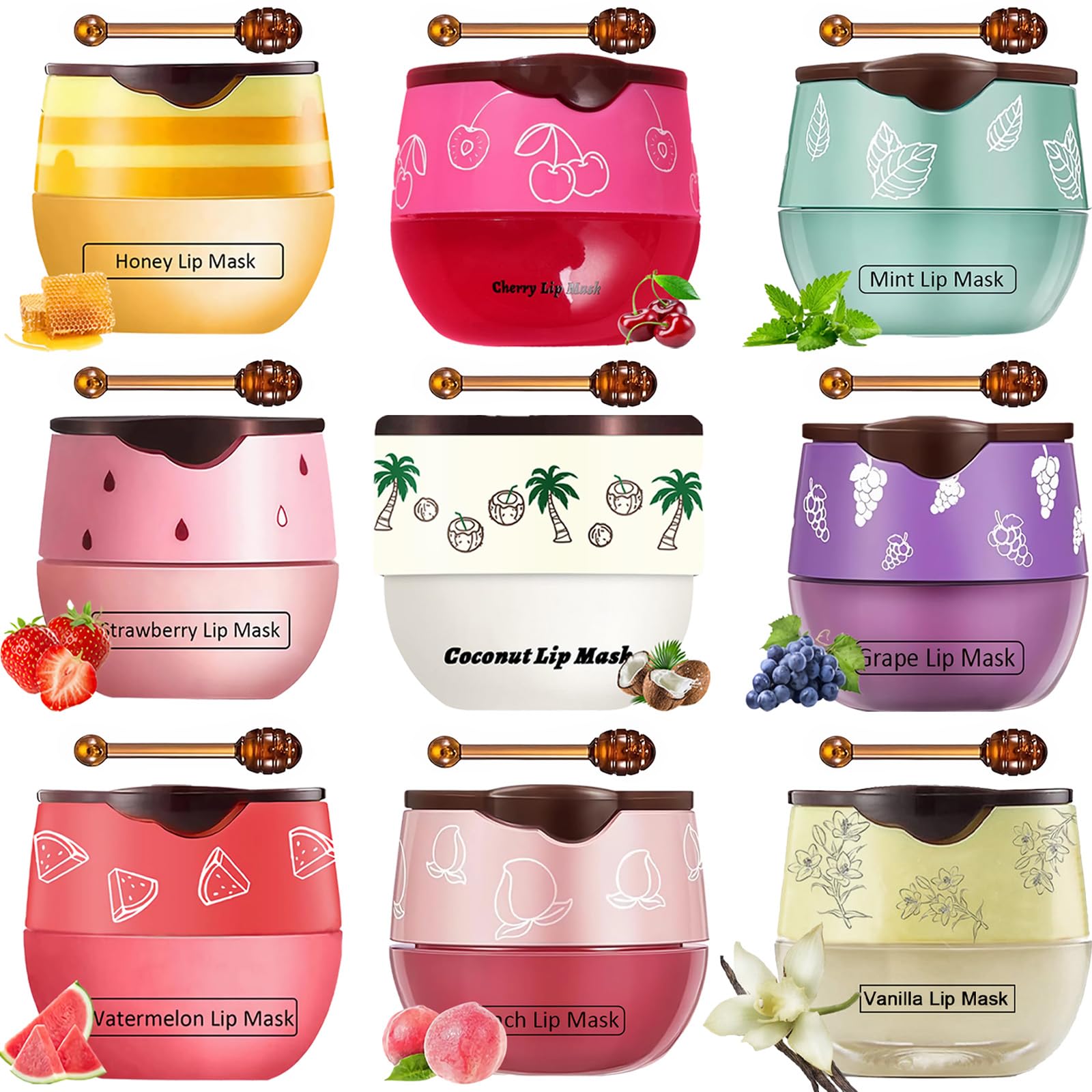 FNOLECY Bee Lip Balm Honey Pot strawberry on-the-go hydration in a compact jar