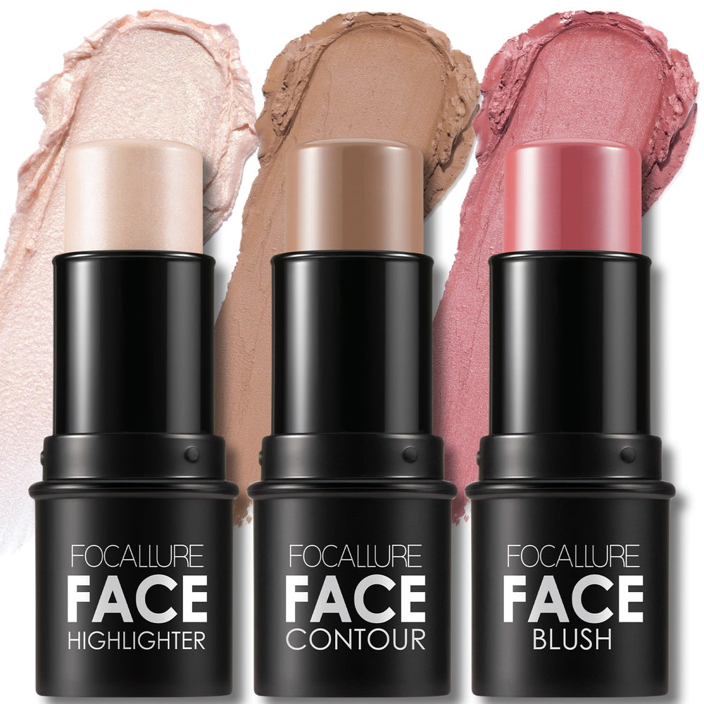 FOCALLURE 3Pcs Contour Kit in a compact case for quick sculpting.