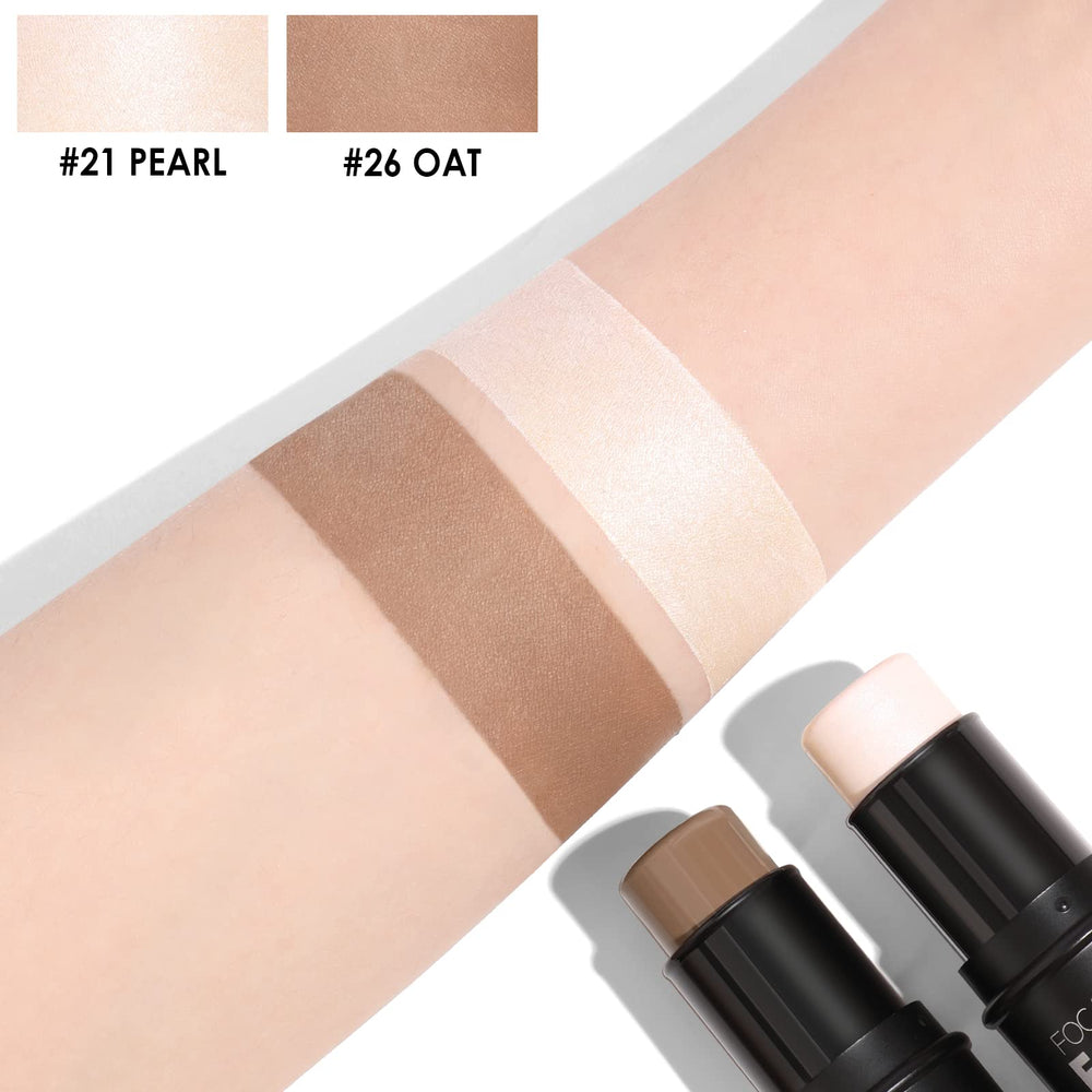 FOCALLURE contour-stick texture close-up shows creamy blend for seamless makeup.