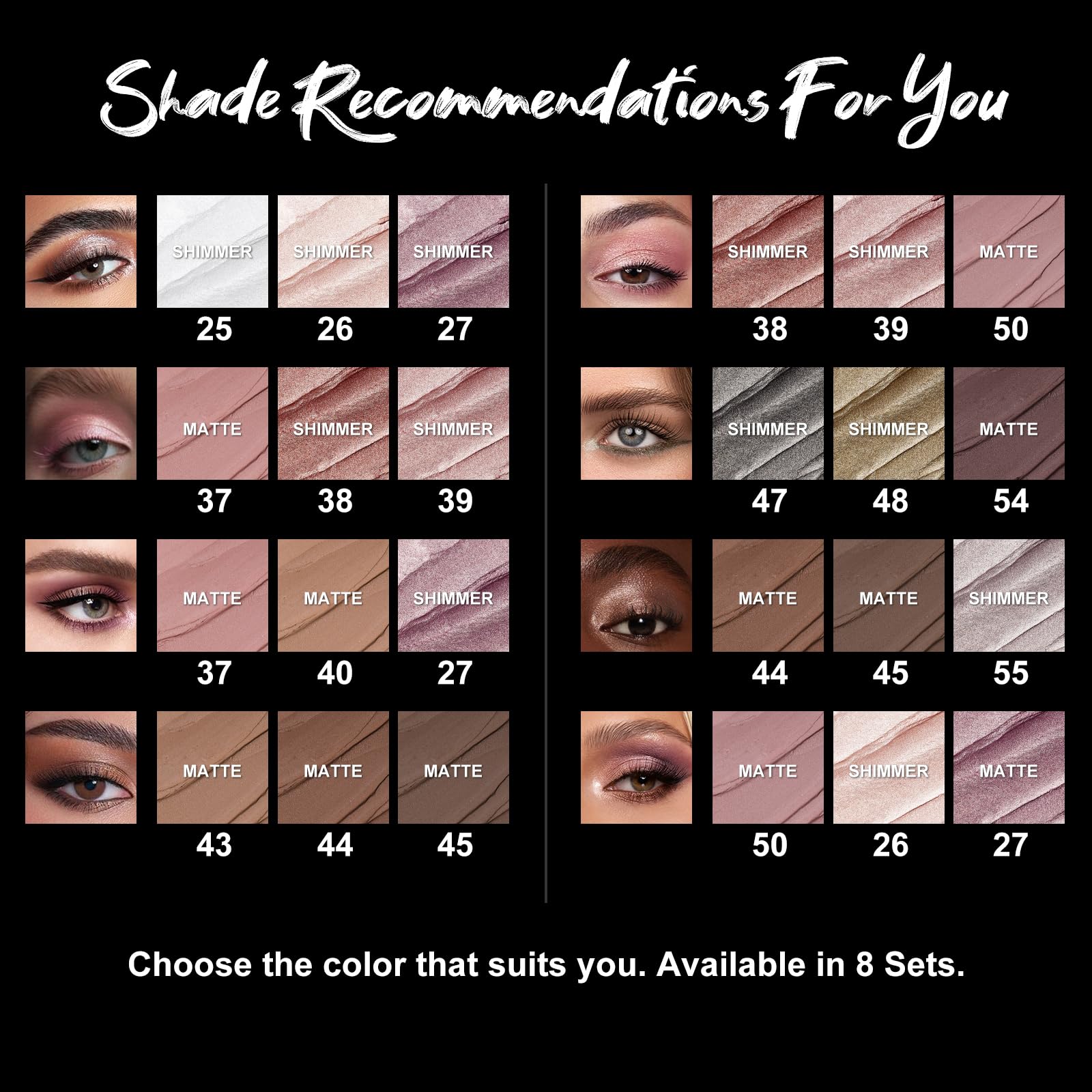 FOCALLURE long-wear color payoff for bold eyes.