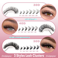 Focipeysa 30d-40d-50d diameters demonstrate varied density for wispy transitions.