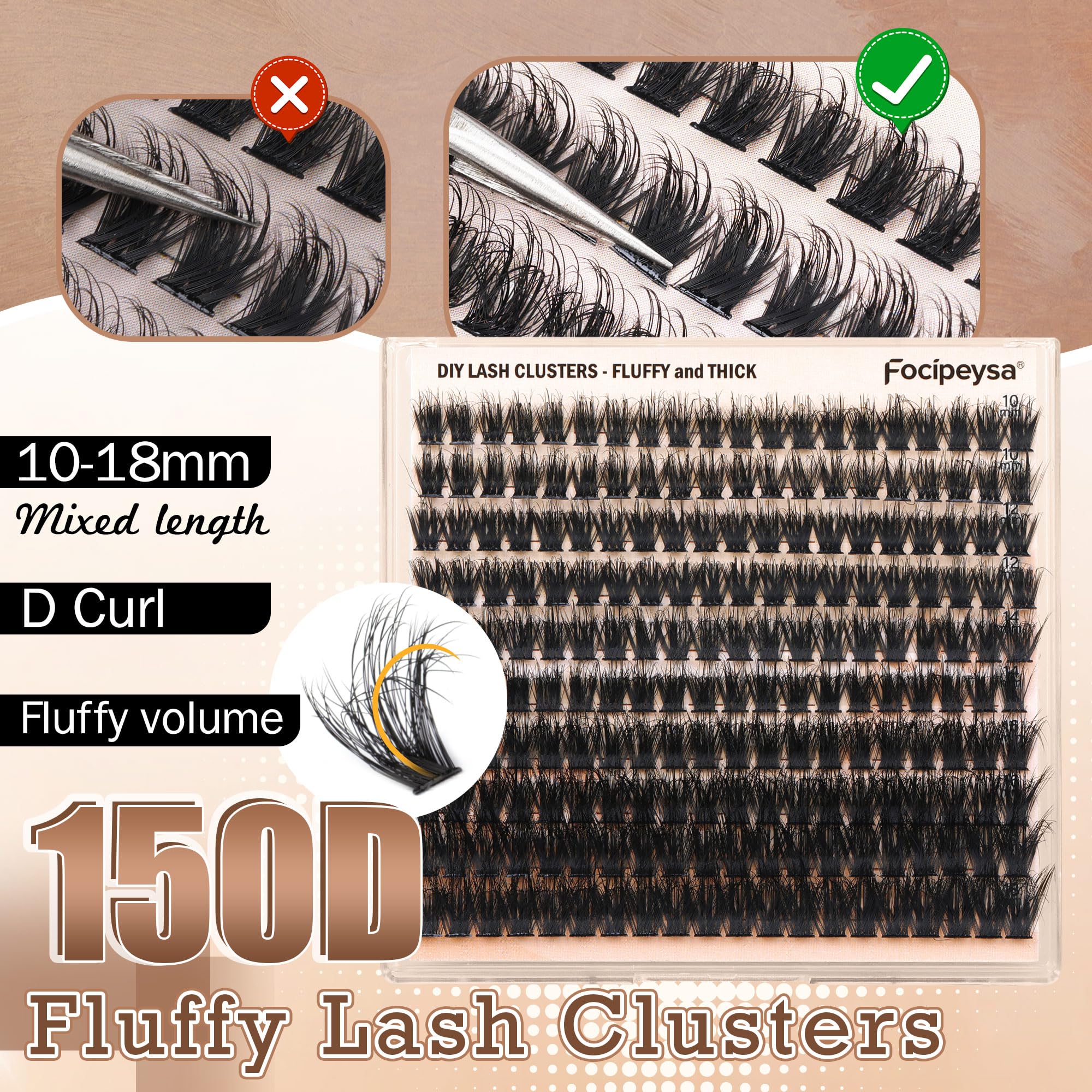 Focipeysa compact at-home lash kit layout for easy storage and use.