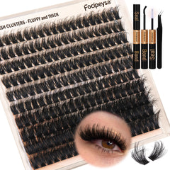 Focipeysa full-volume lash kit top view for easy at-home DIY fullness.