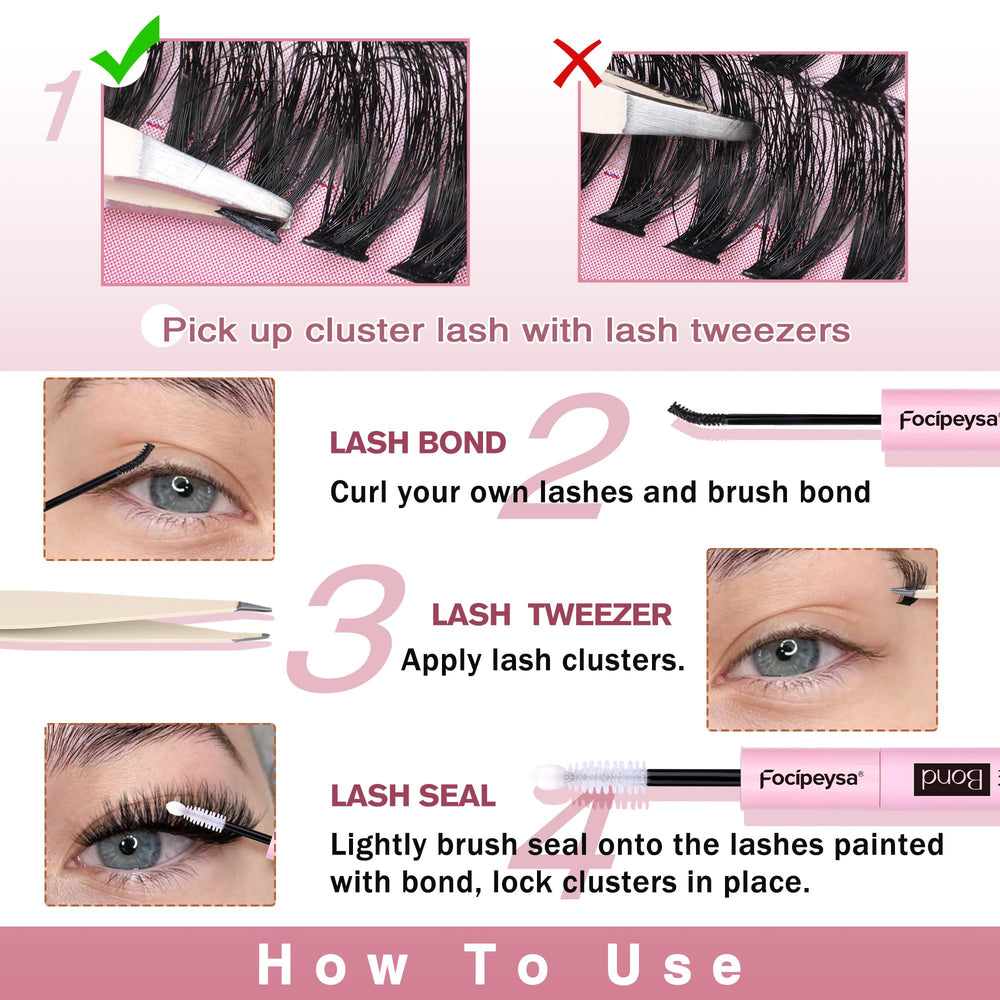 Focipeysa synthetic mink fiber lashes close-up, natural finish
