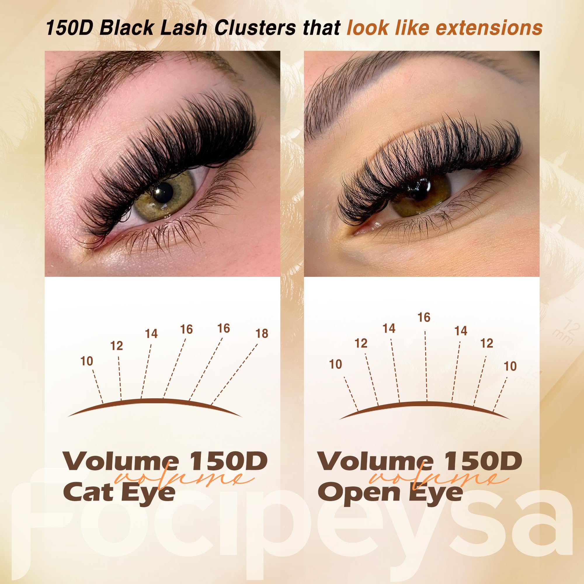 Focipeysa lash applicator tweezers shown for precise at-home placement.