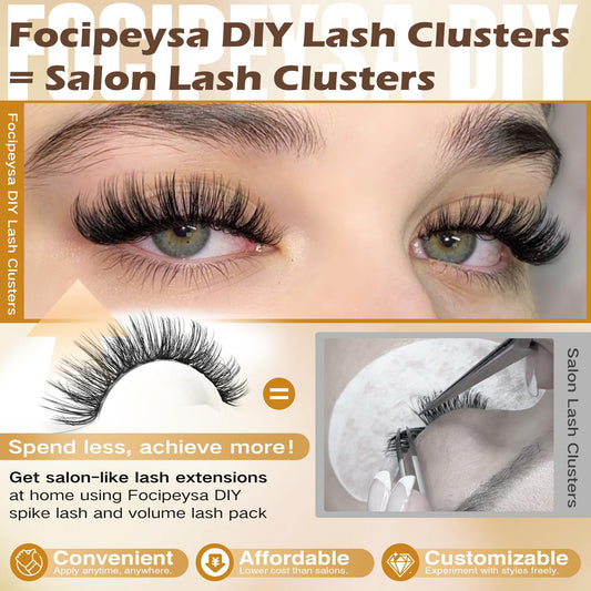 Focipeysa lash bond bottle close-up and remover for quick prep at home.