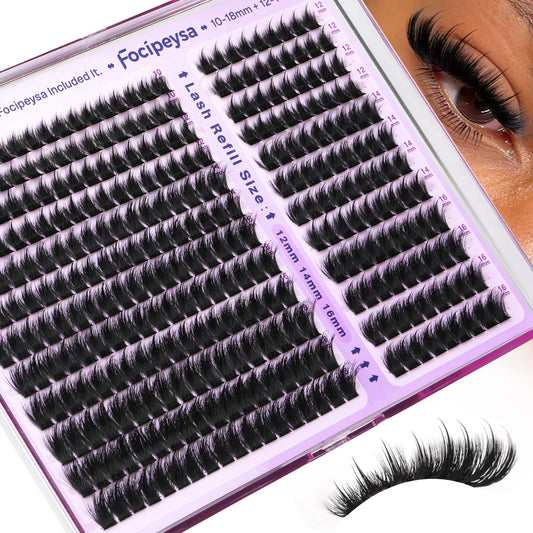 Focipeysa lash clusters fluffy spike bundle adds natural lift for daily wear.