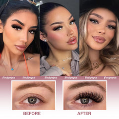 Focipeysa lash extensions on-eye demo for DIY look
