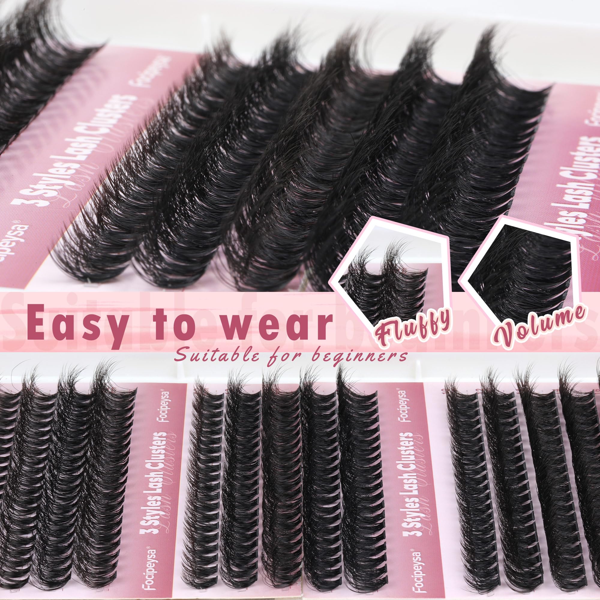 Focipeysa lash tweezers for precise cluster placement