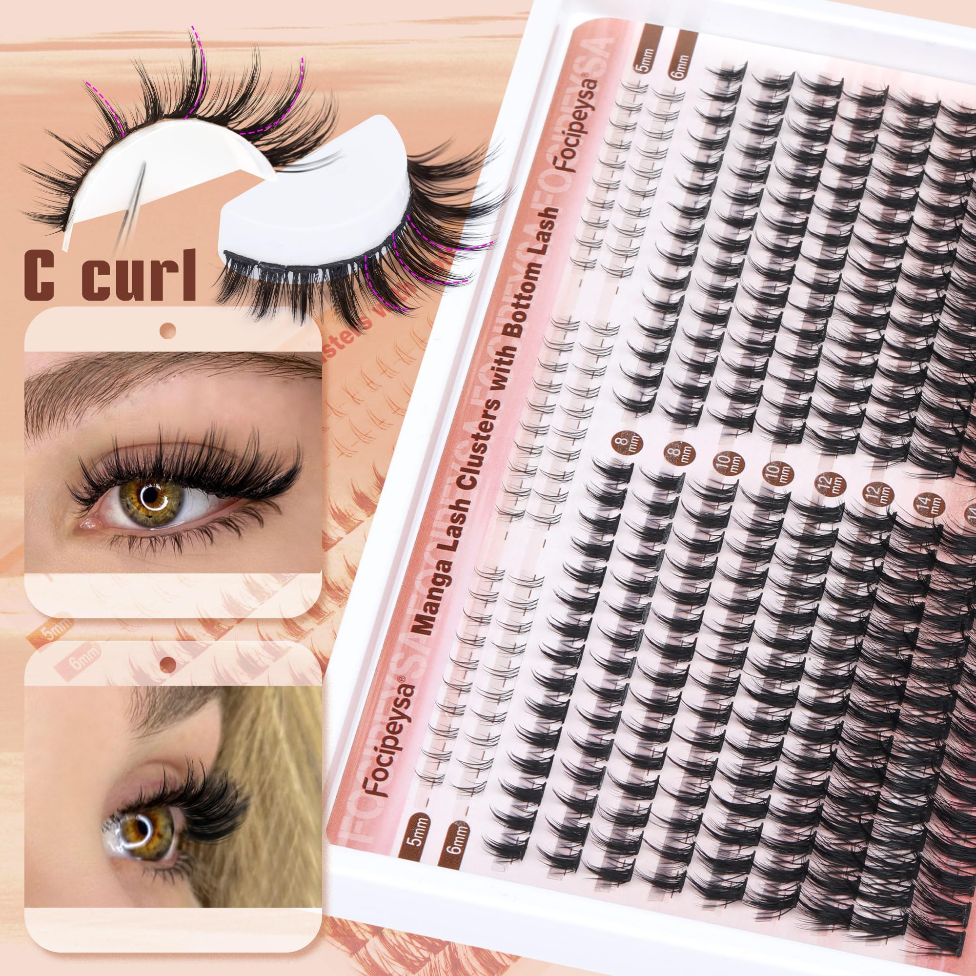 Focipeysa lower lash clusters add balance and subtle depth to looks
