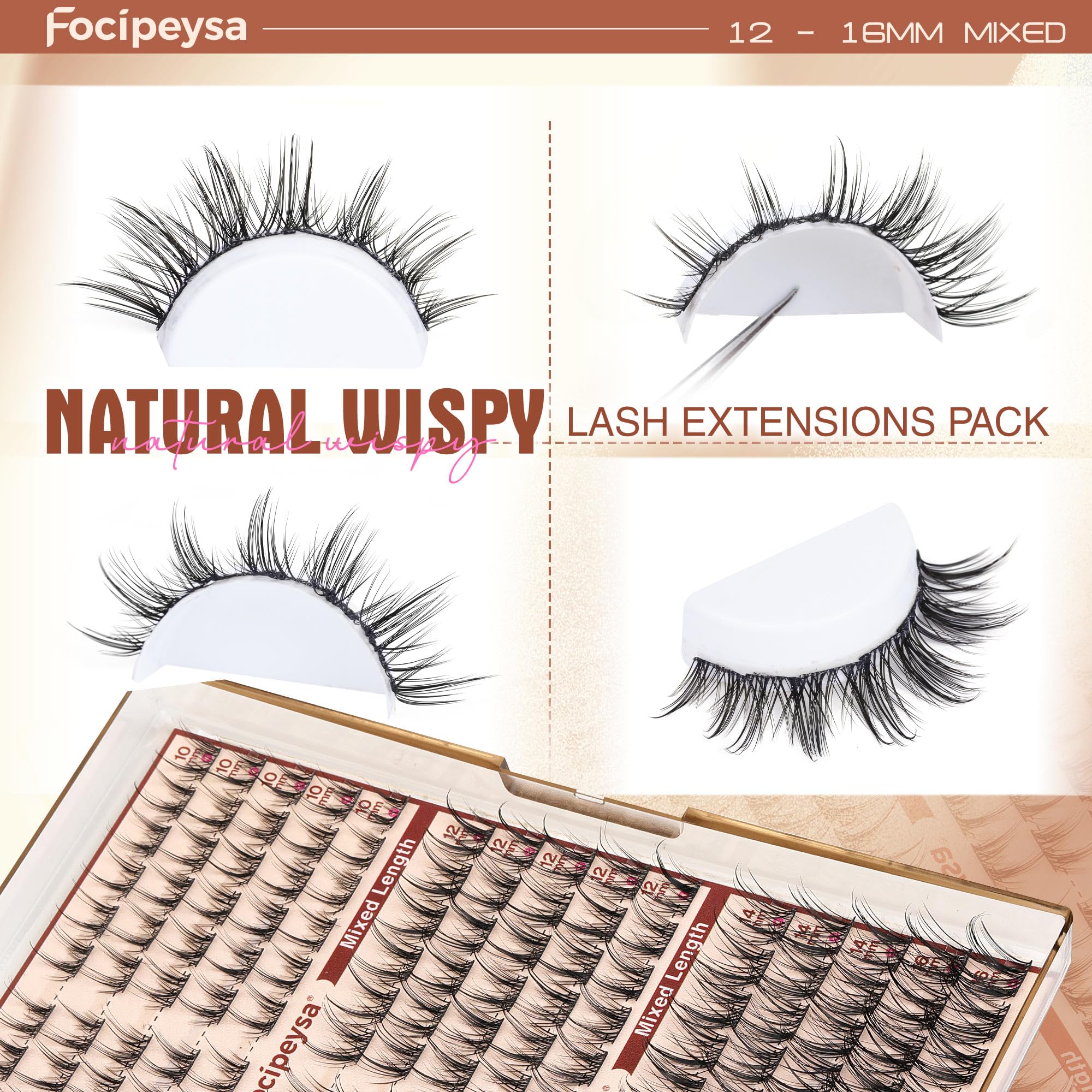 Focipeysa vegan soft-material lashes feel gentle on lids