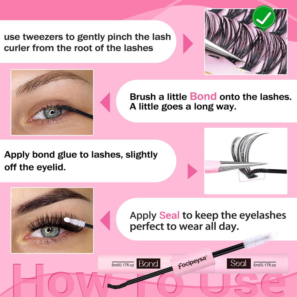 Focipeysa waterproof and long lasting lash results with bond and seal
