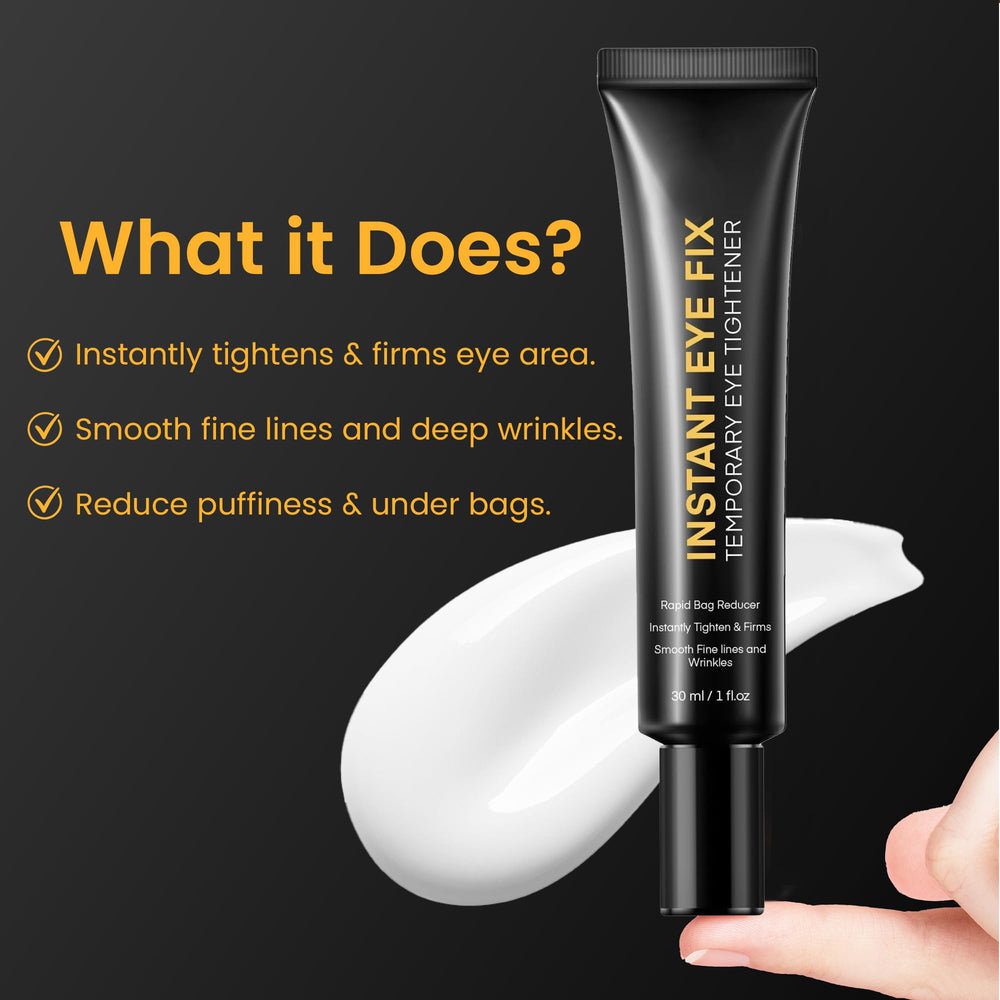 Foffreo eye-tightener cream used during daytime routine by a woman.